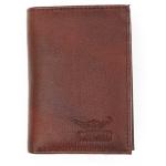 Vertical NDM Genuine Leather Card Holder Brown