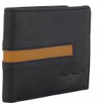 Simple Men Black Genuine Leather Wallet  (8 Card Slots)