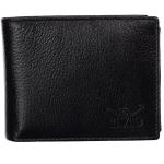 Genuine Leather Inside Button Wallet Black