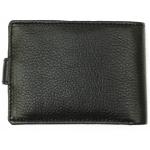 Upper Button Genuine Leather Wallet Black