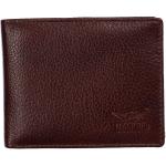 Genuine Leather Inside Button Wallet Brown