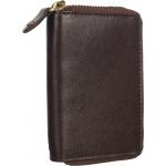 Genuine Leather Zip Unisex Card Holder Brown Colour  MSKZCH041BR