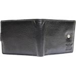 Upper Button Genuine Leather Wallet Black