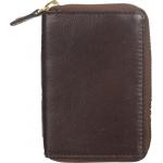 Genuine Leather Zip Unisex Card Holder Brown Colour  MSKZCH041BR