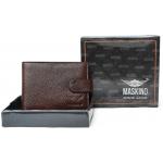 Genuine Leather Button Card Holder Cum Wallet Brown