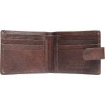 Genuine Leather Button Card Holder Cum Wallet Brown