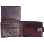 Upper Buttun Mini Wallet Card Holder NDM Brown