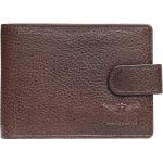 Genuine Leather Button Card Holder Cum Wallet Brown