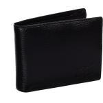 Genuine Leather Inside Button Wallet Black