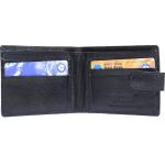 Genuine Leather Button Card Holder Cum Wallet Black