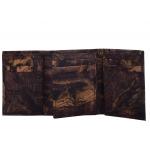 Flower Printed Men Black Genuine Leather Wallet  (8 Card Slots)