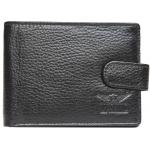 Genuine Leather Button Card Holder Cum Wallet Black