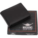 Genuine Leather Inside Button Wallet Black