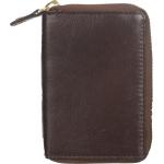 Genuine Leather Zip Unisex Card Holder Brown Colour  Mskzch041Br