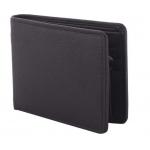 Men Black Genuine Leather Wallet  (8 Card Slots)